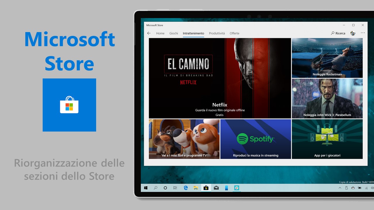 Riorganizzazione Microsoft Store su Windows 10