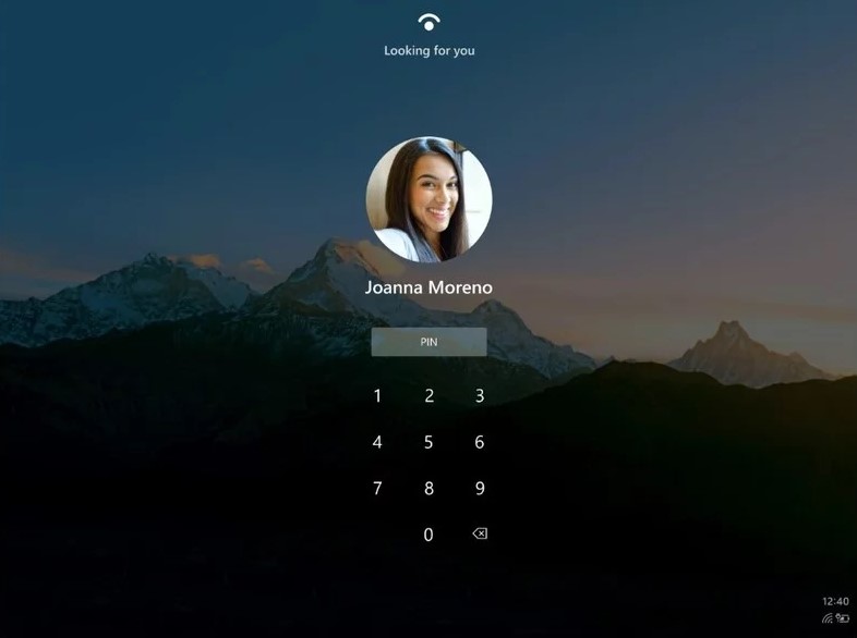 Windows 10X nuovo design schermata di login