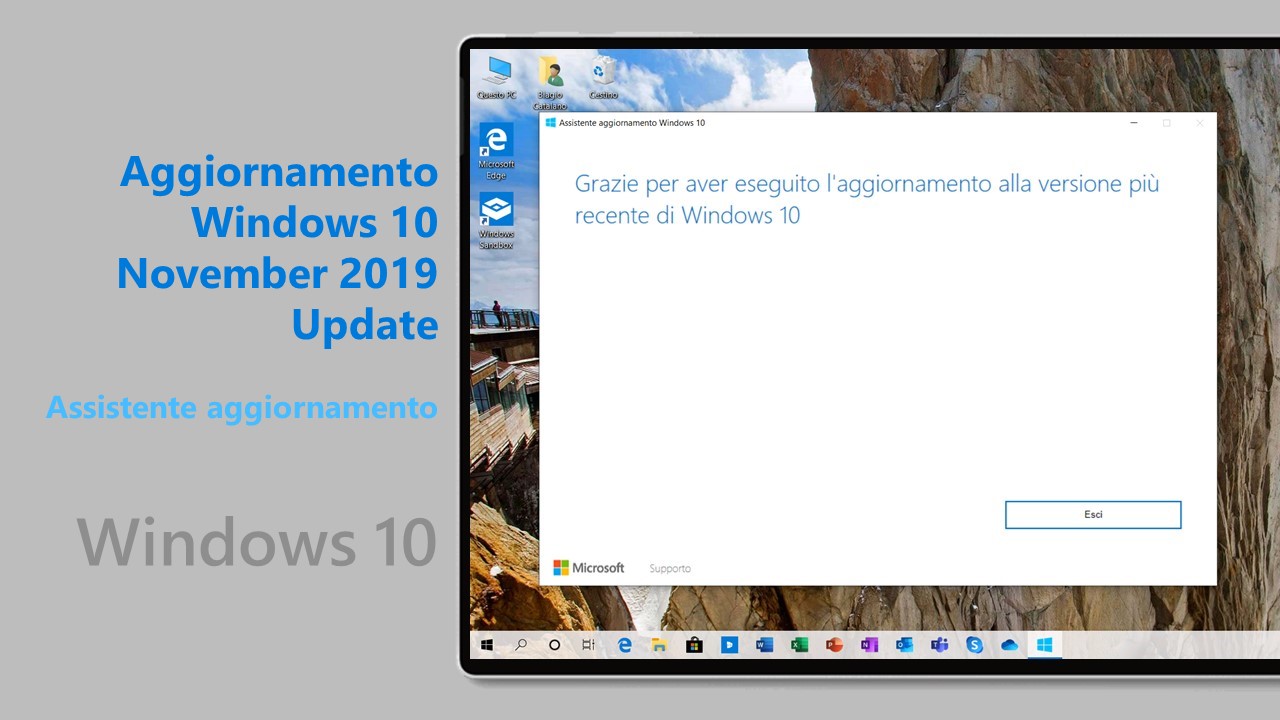 Assistente aggiornamento Windows 10 November 2019 Update