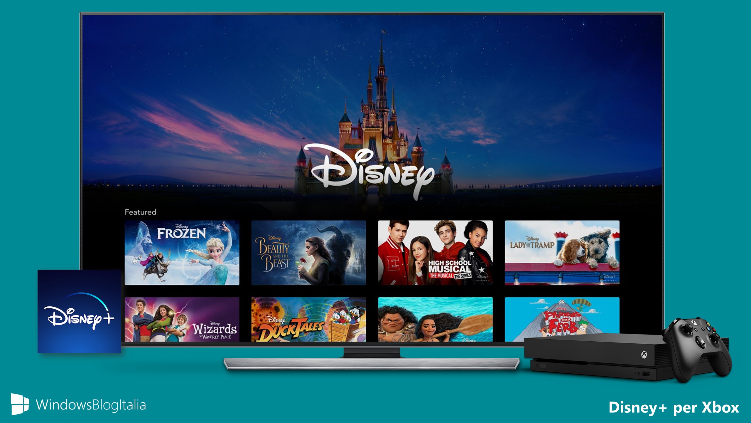 Download app ufficiale Disney+ per console Xbox One