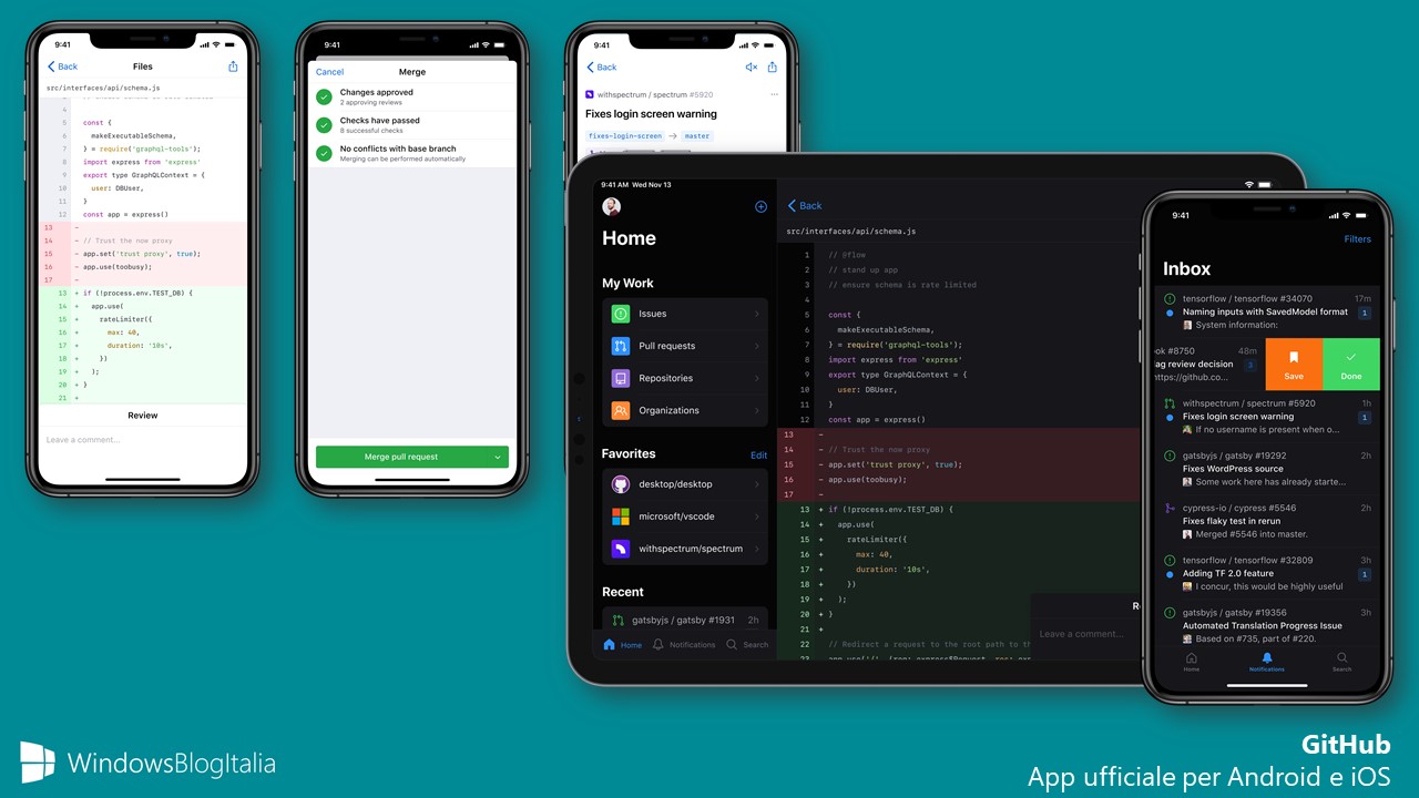 GitHub app ufficiale per Android e iOS