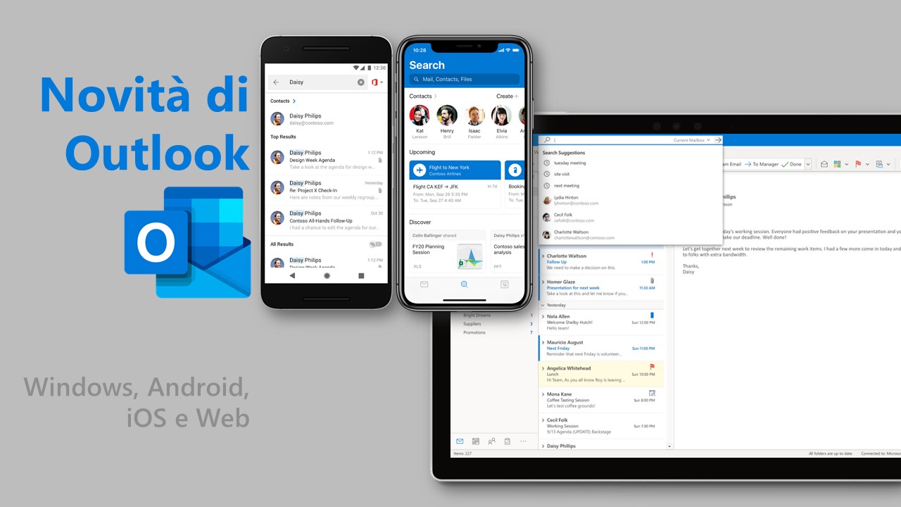 Novità Microsoft Outlook in arrivo nel 2020 per Windows, Android, iOS e Web