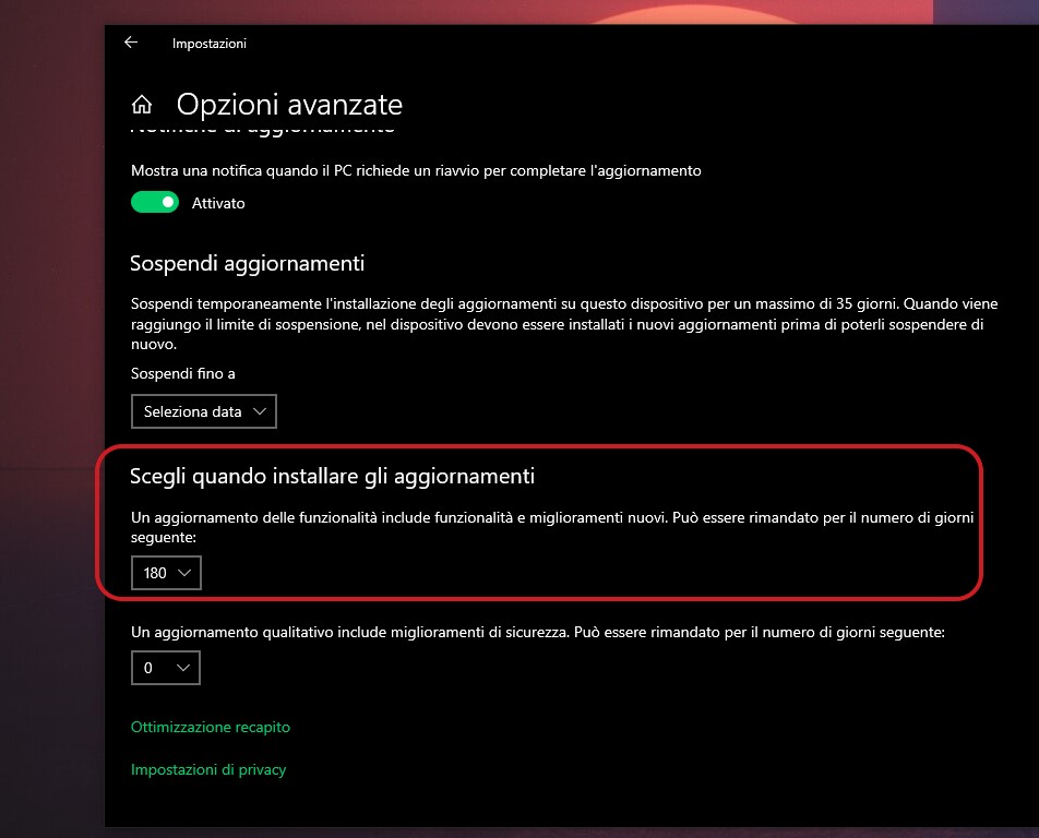 Windows 10 Update ritardare gli aggiornamenti