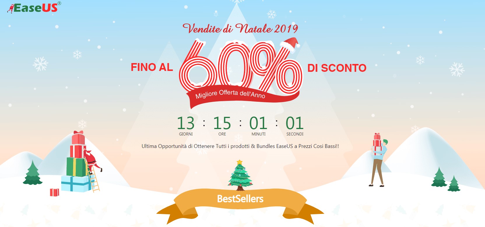 EaseUS vendite di Natale 2019 sconti 60%