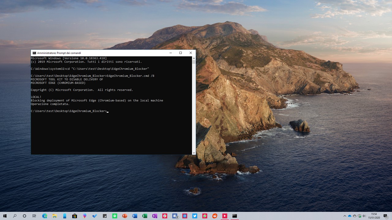 Blocker Toolkit per installazione automatica di Microsoft Edge basato su Chromium