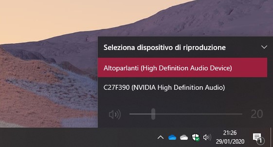 Flyout volume in Windows 10