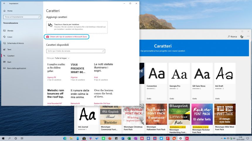 Installare font dal Microsoft Store per Windows 10