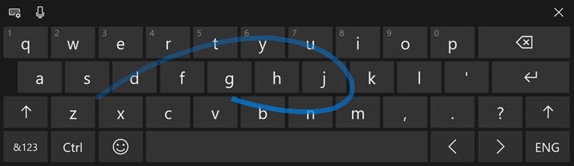 Shape writing in Windows 10