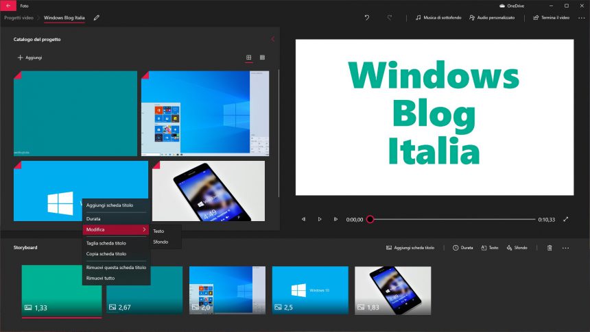 Video editor app Foto di Windows 10