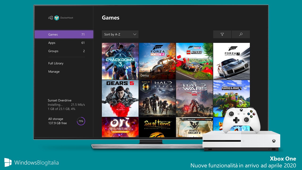 Xbox One nuove feature in arrivo ad aprile 2020