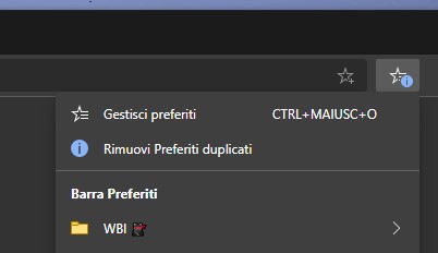 Microsoft Edge opzione rimuovi preferiti duplicati