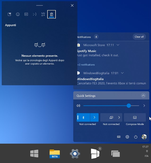 Nuova cronologia appunti in Windows 10X