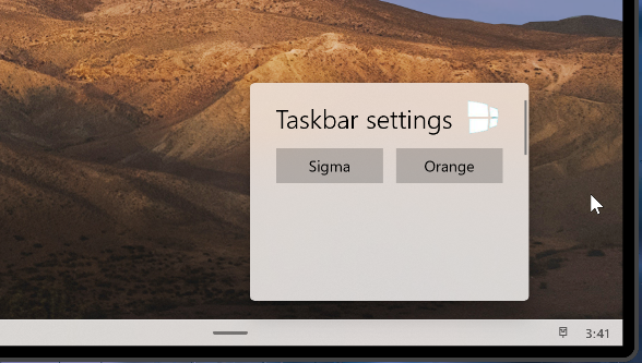 Windows 10X opzioni barra delle applicazioni