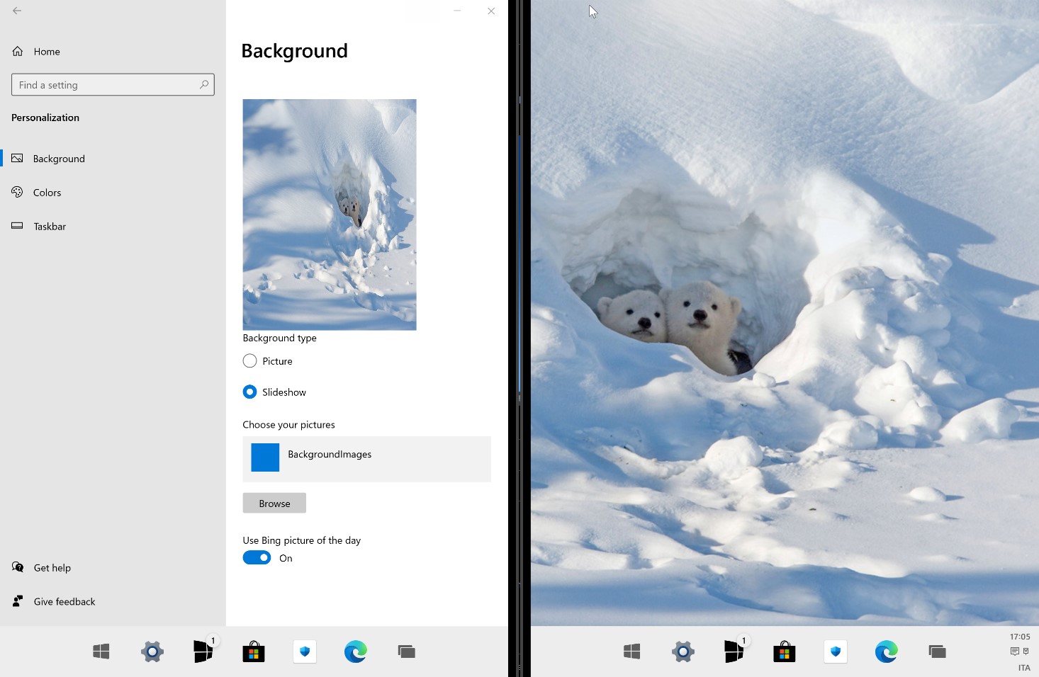 Windows 10X sfondo quotidiano di Bing