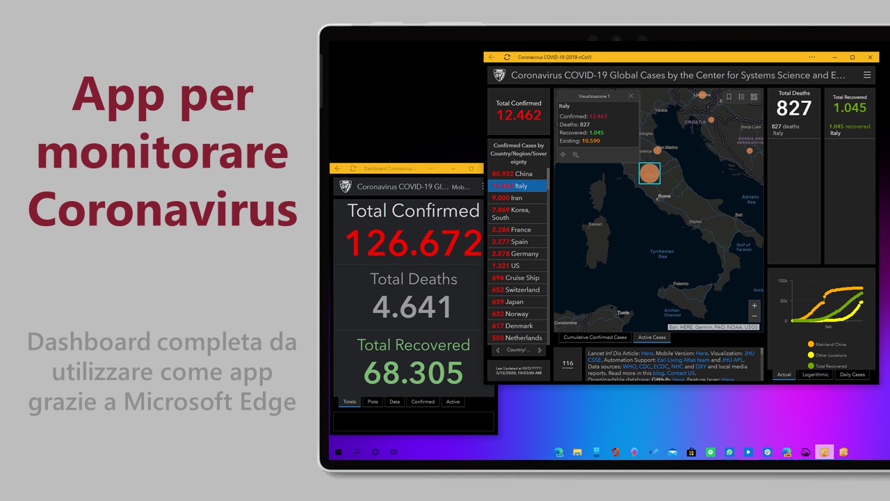 App per monitorare Coronavirus in Microsoft Edge