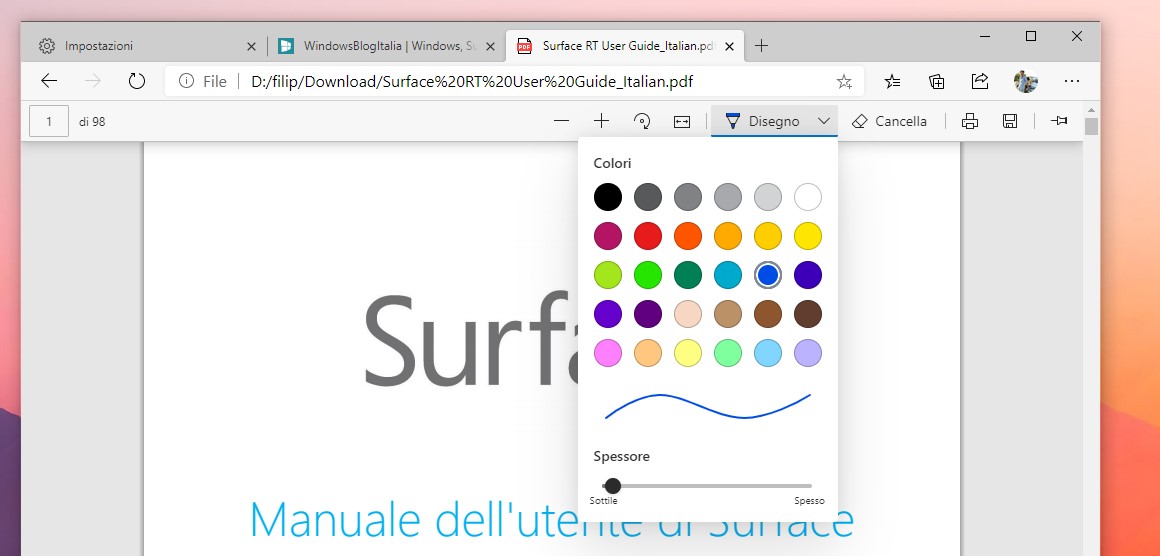 Microsoft Edge nuove opzioni per l'annotazione su PDF