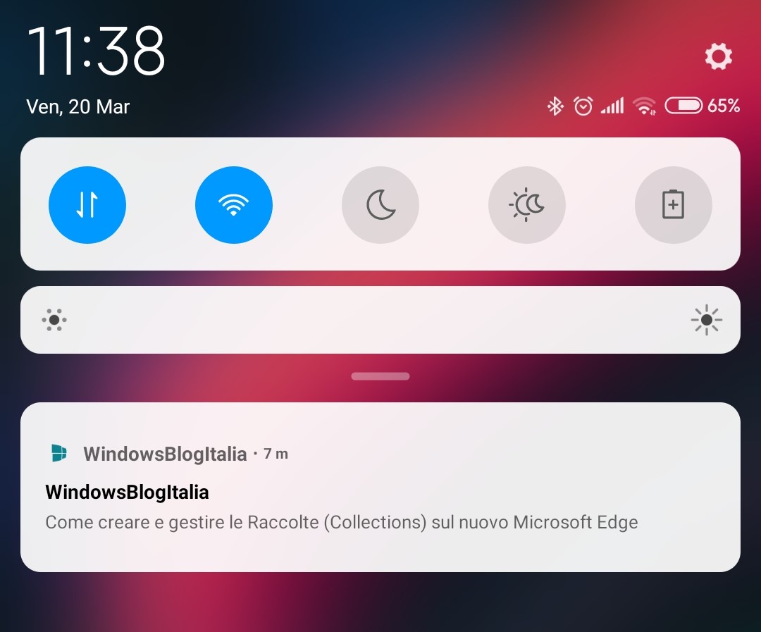 Notifiche funzionanti nell'app WindowsBlogItalia per Android