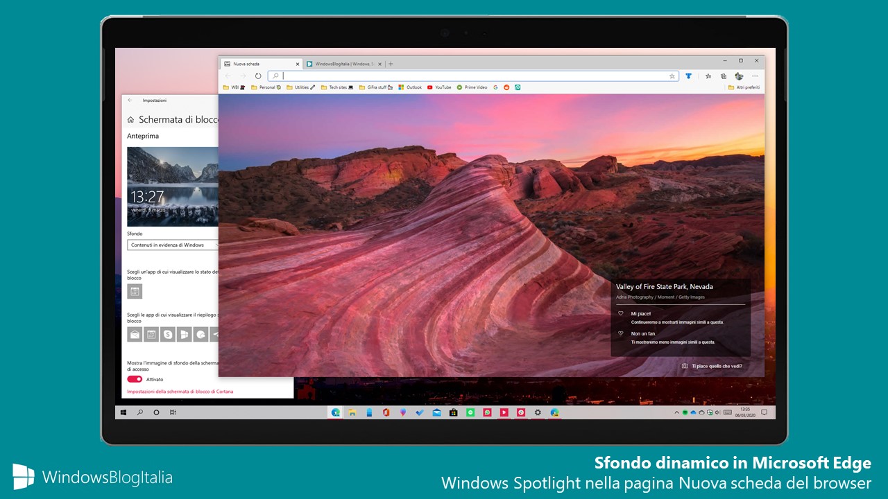 Sfondo dinamico in Microsoft Edge basato su Chromium