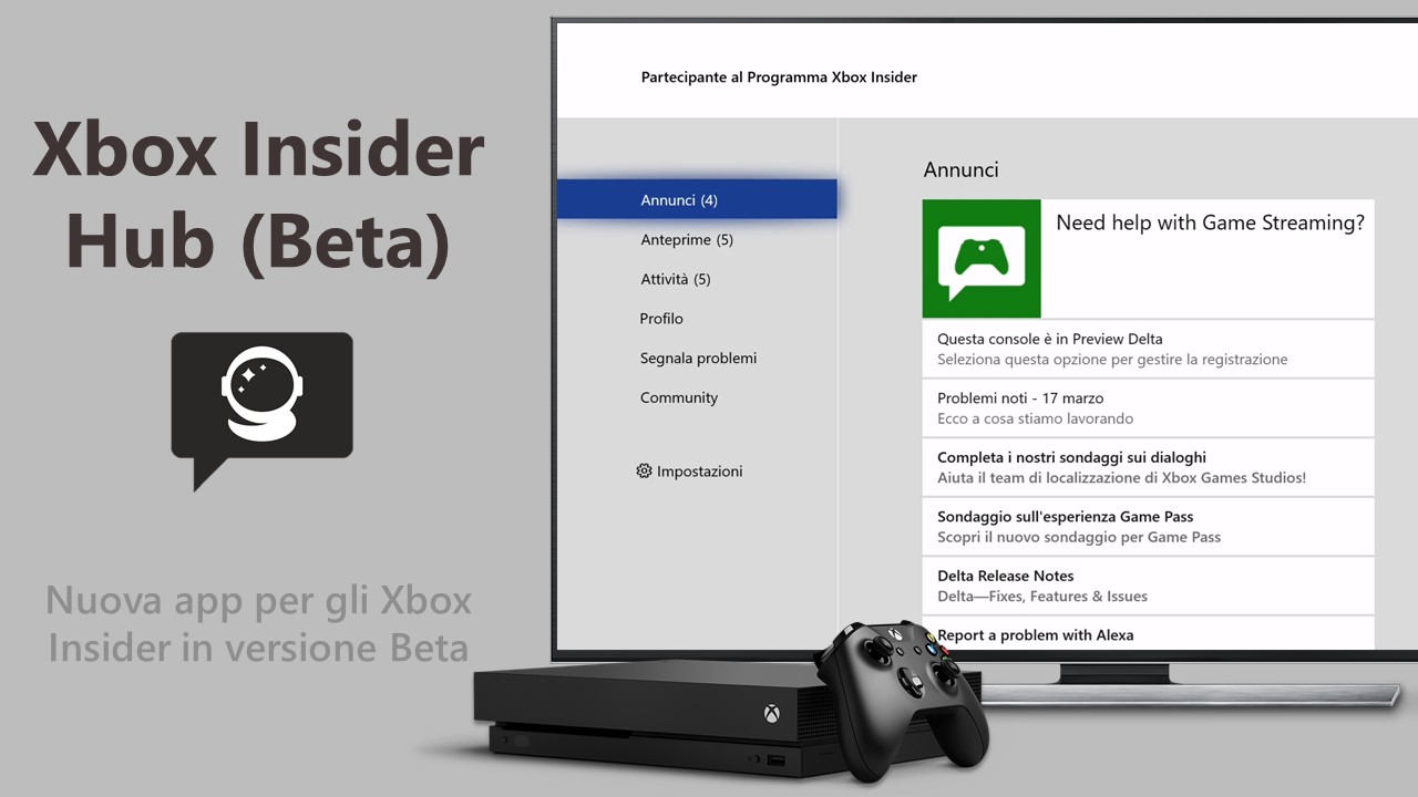 Xbox Insider Hub (Beta) ora disponibile per gli Insider PC console