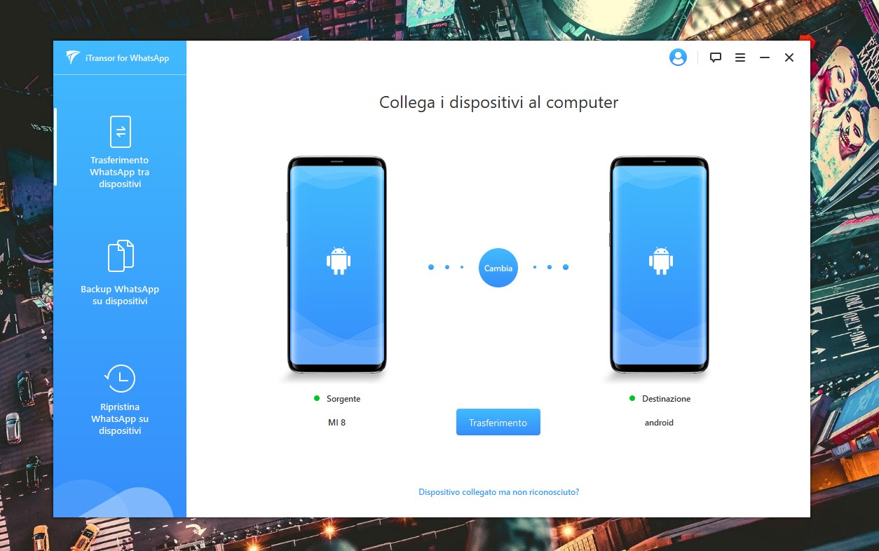 iMyFone iTransor for WhatsApp trasferimento chat tra smartphone