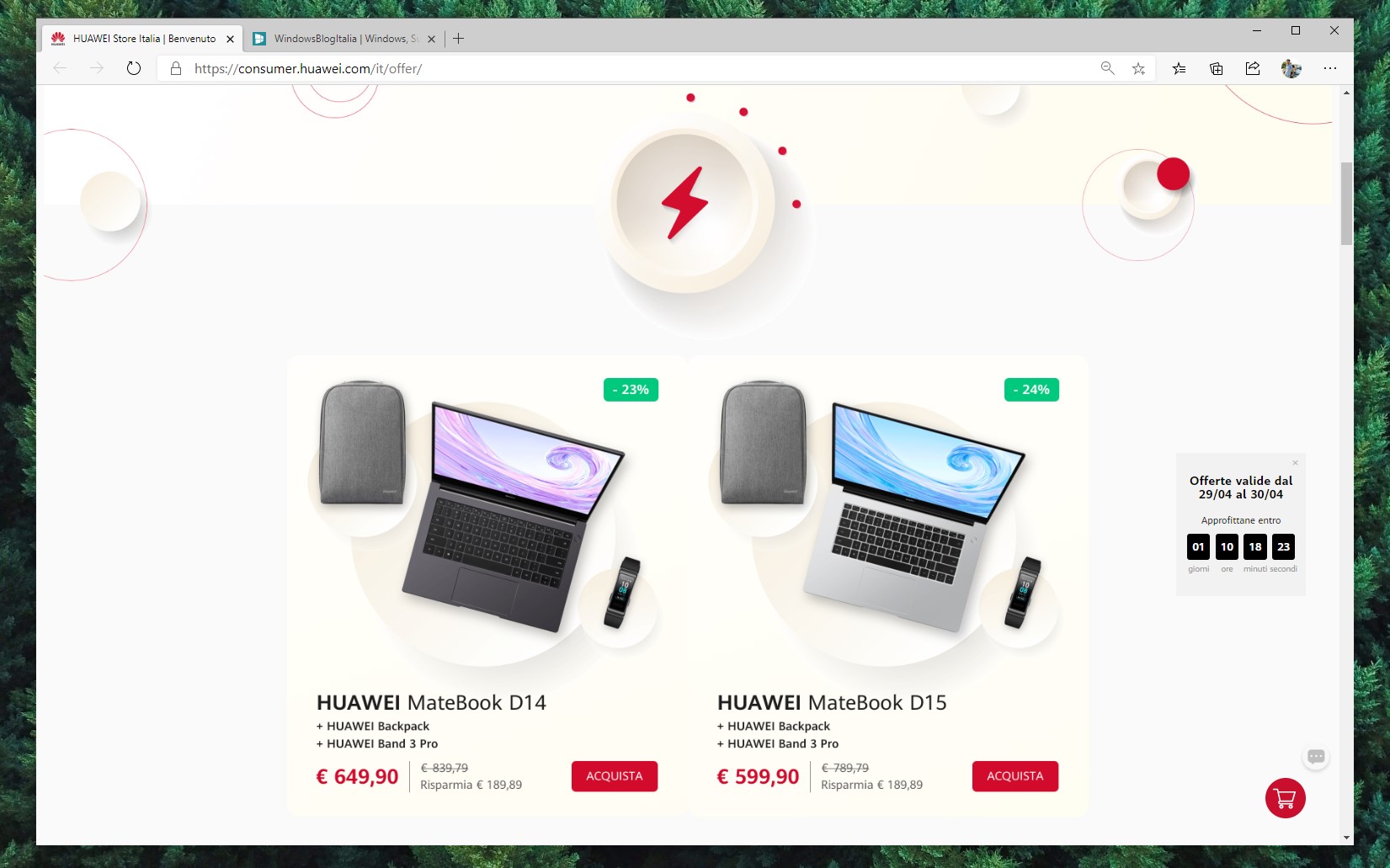 HUAWEI e-store italiano sconti 48 ore aprile 2020
