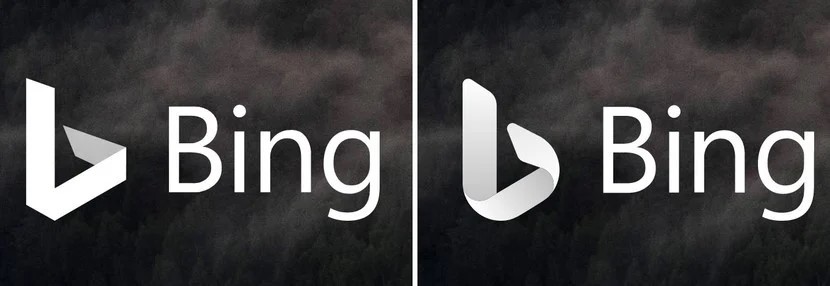 Microsoft Bing nuovo logo e vecchio logo
