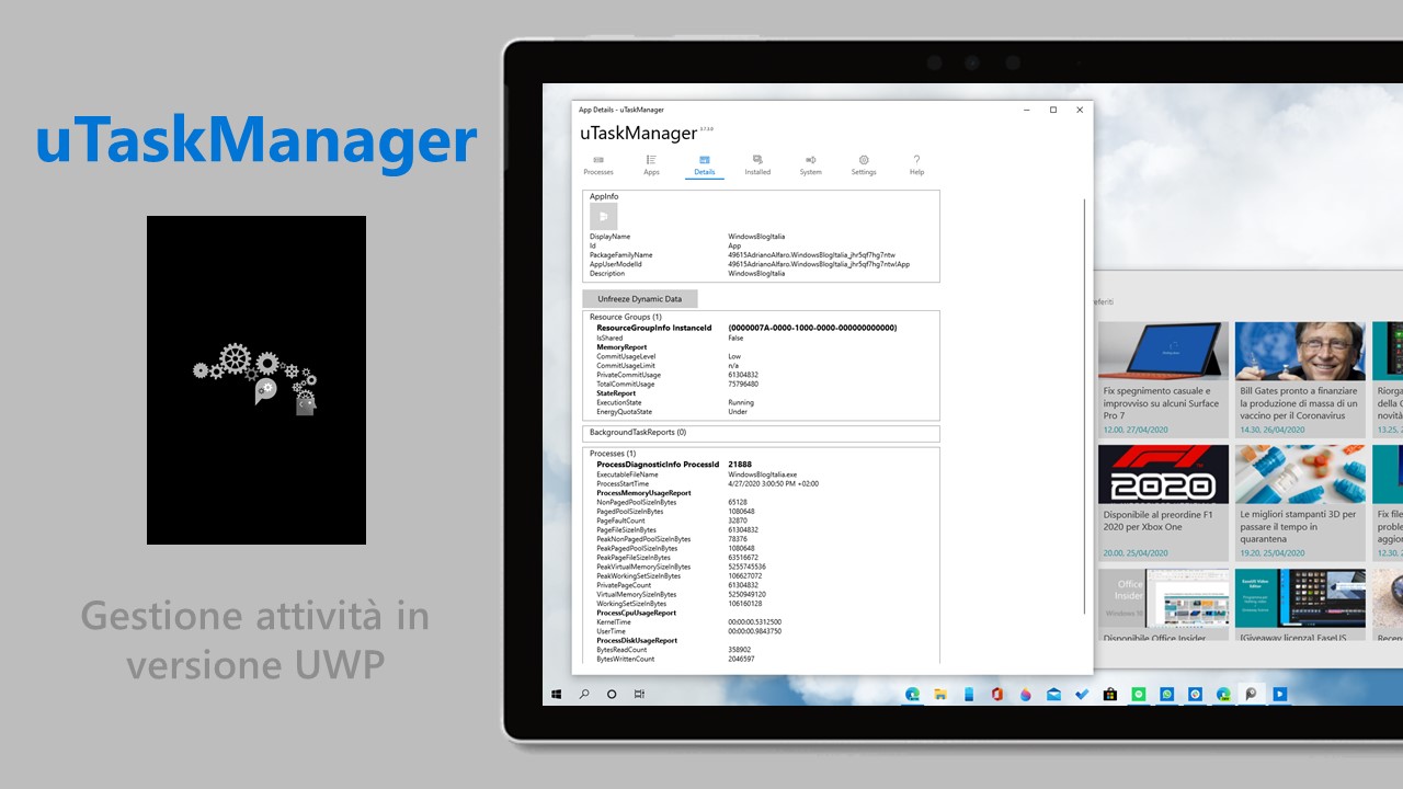 uTaskManager per Windows 10