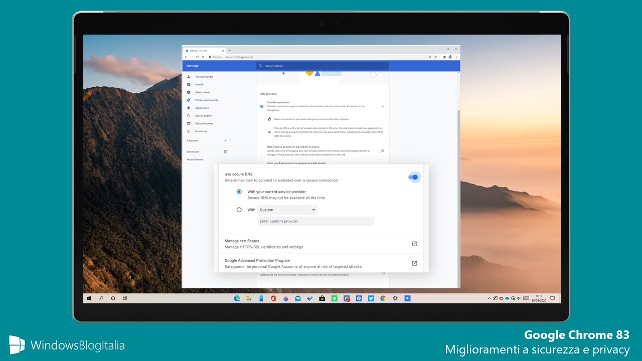 Google Chrome 83 con miglioramenti a sicurezza e privacy