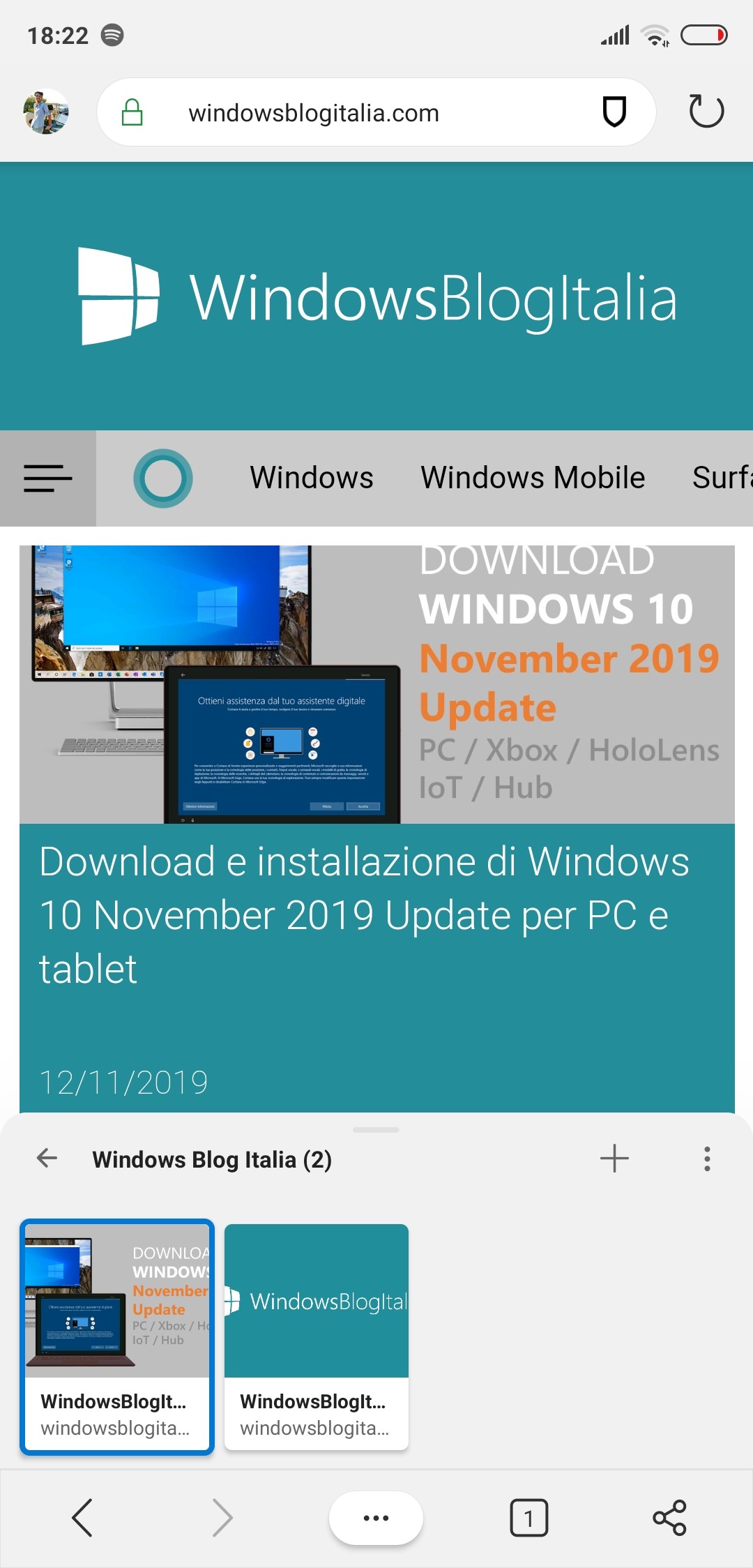 Microsoft Edge mobile per Android con Raccolte 6