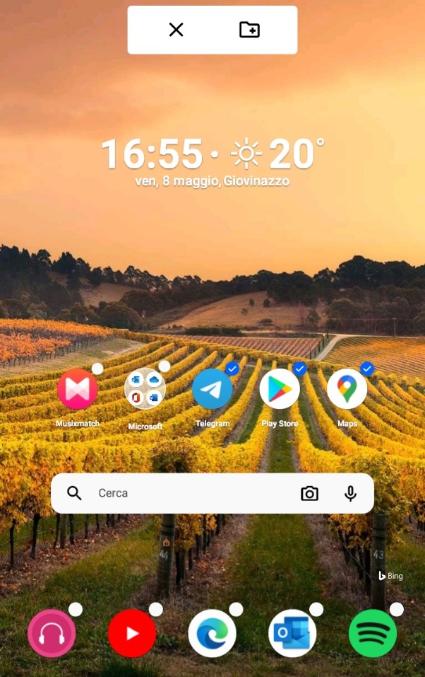 Microsoft Launcher Preview selezione multipla