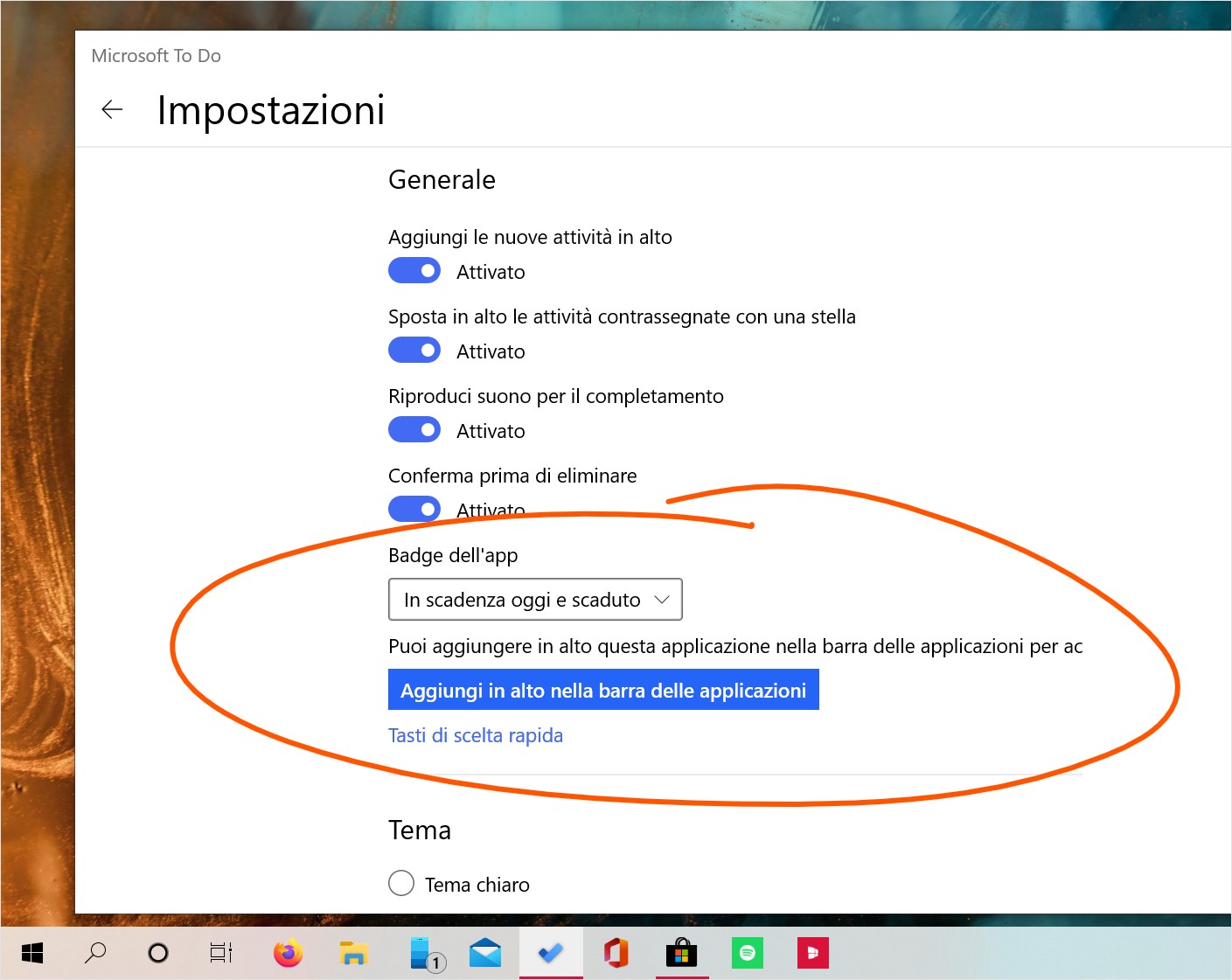 Microsoft To Do per Windows nuove opzioni per badge e aggiunta alla barra delle applicazioni