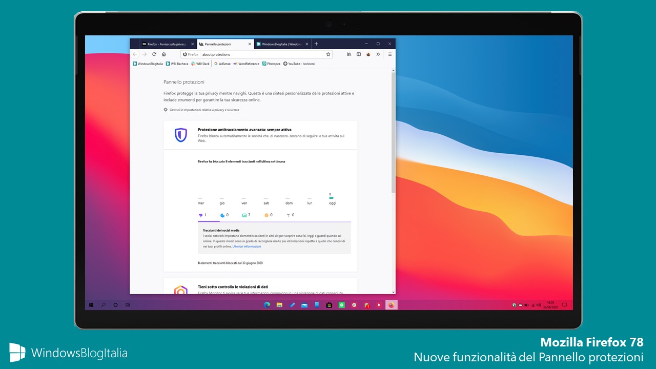 Mozilla Firefox 78 nuove feature del Pannello protezioni