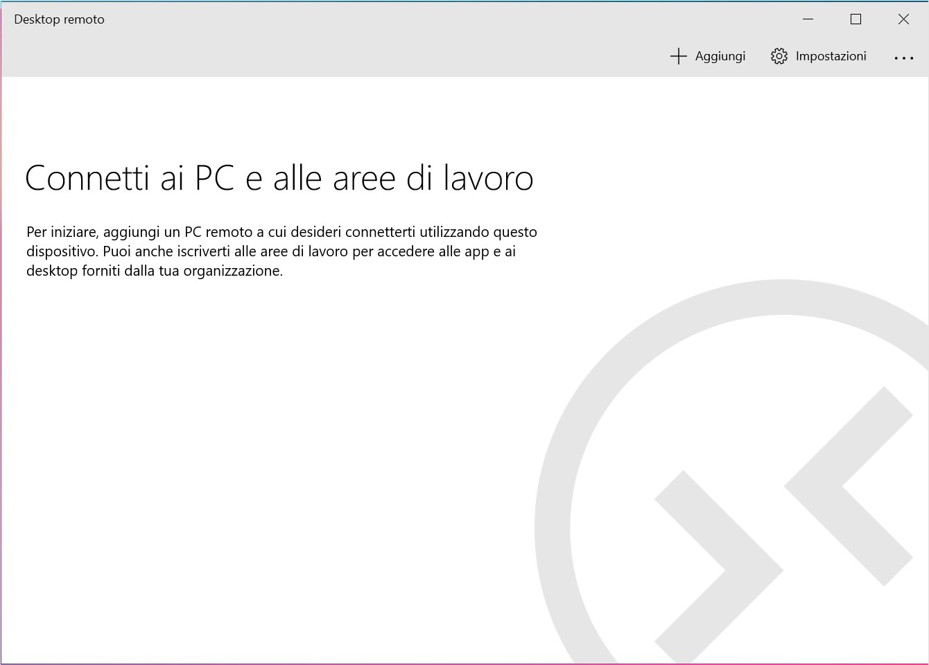 Desktop Remoto Microsoft per Windows 10 tema chiaro