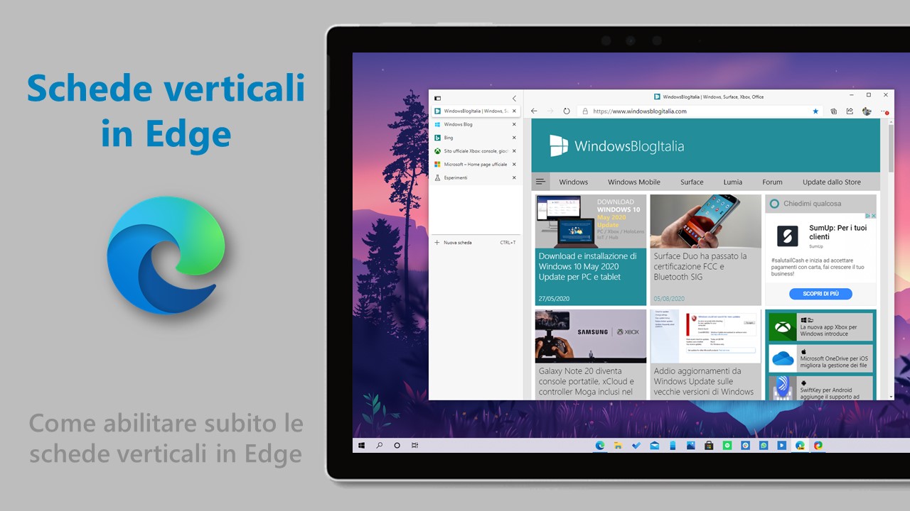 Schede verticali in Microsoft Edge