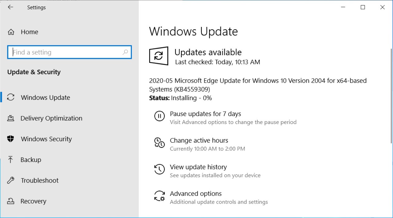 windows update Custom