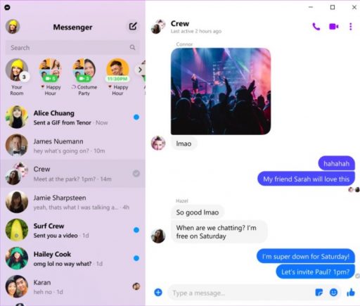 Messenger per Windows 10 nuovo look