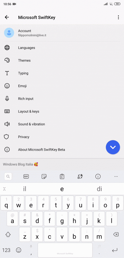 Microsoft SwiftKey tema adattivo