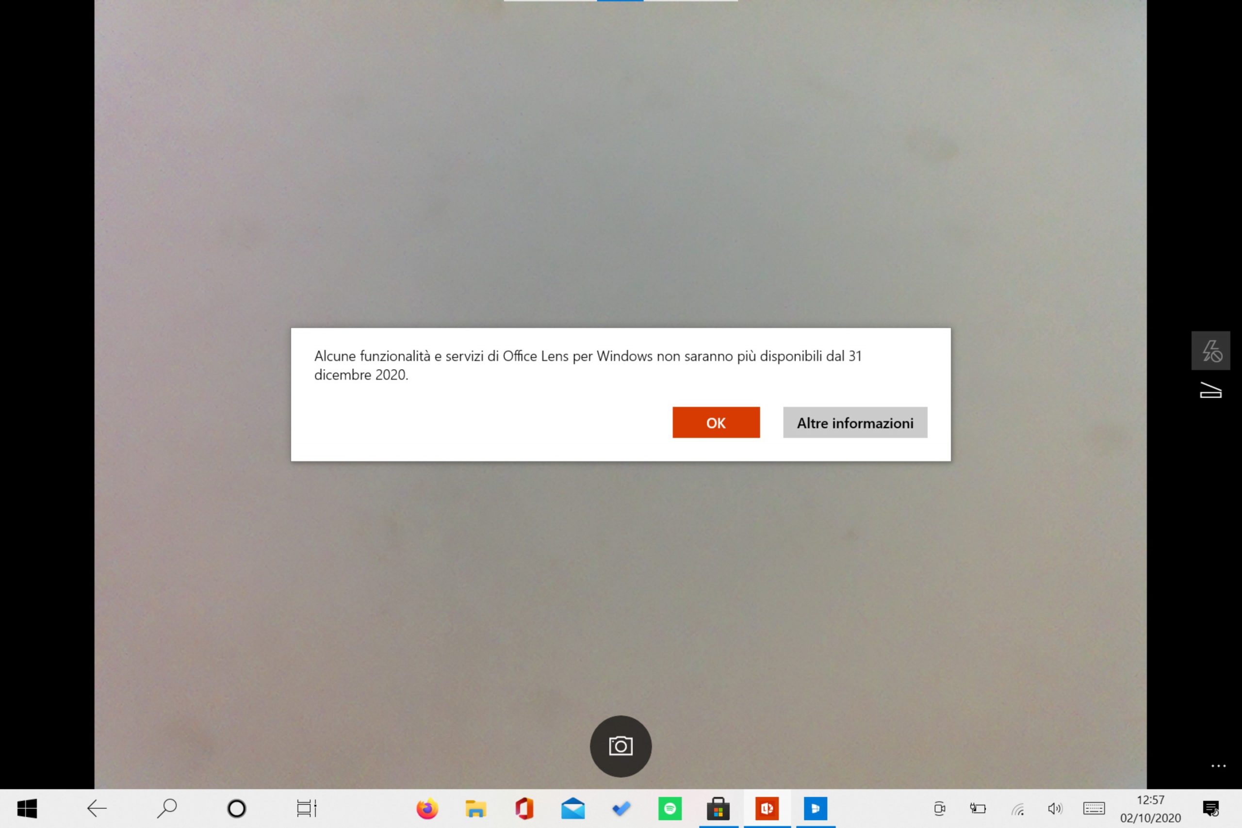 Office Lens per Windows avviso ritiro dell'app