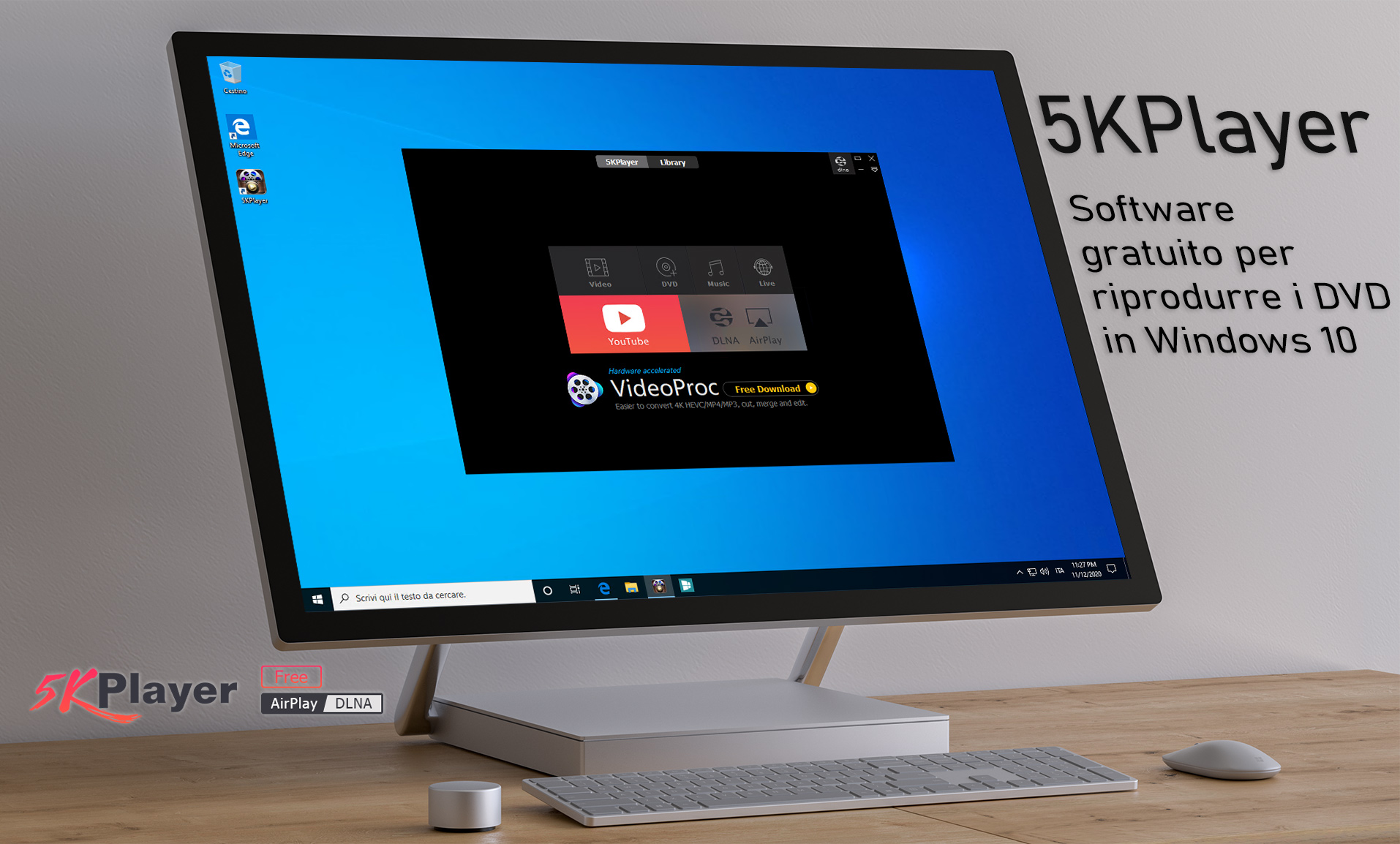 5KPlayer per Windows 10 - Programma gratuito per riprodurre i DVD