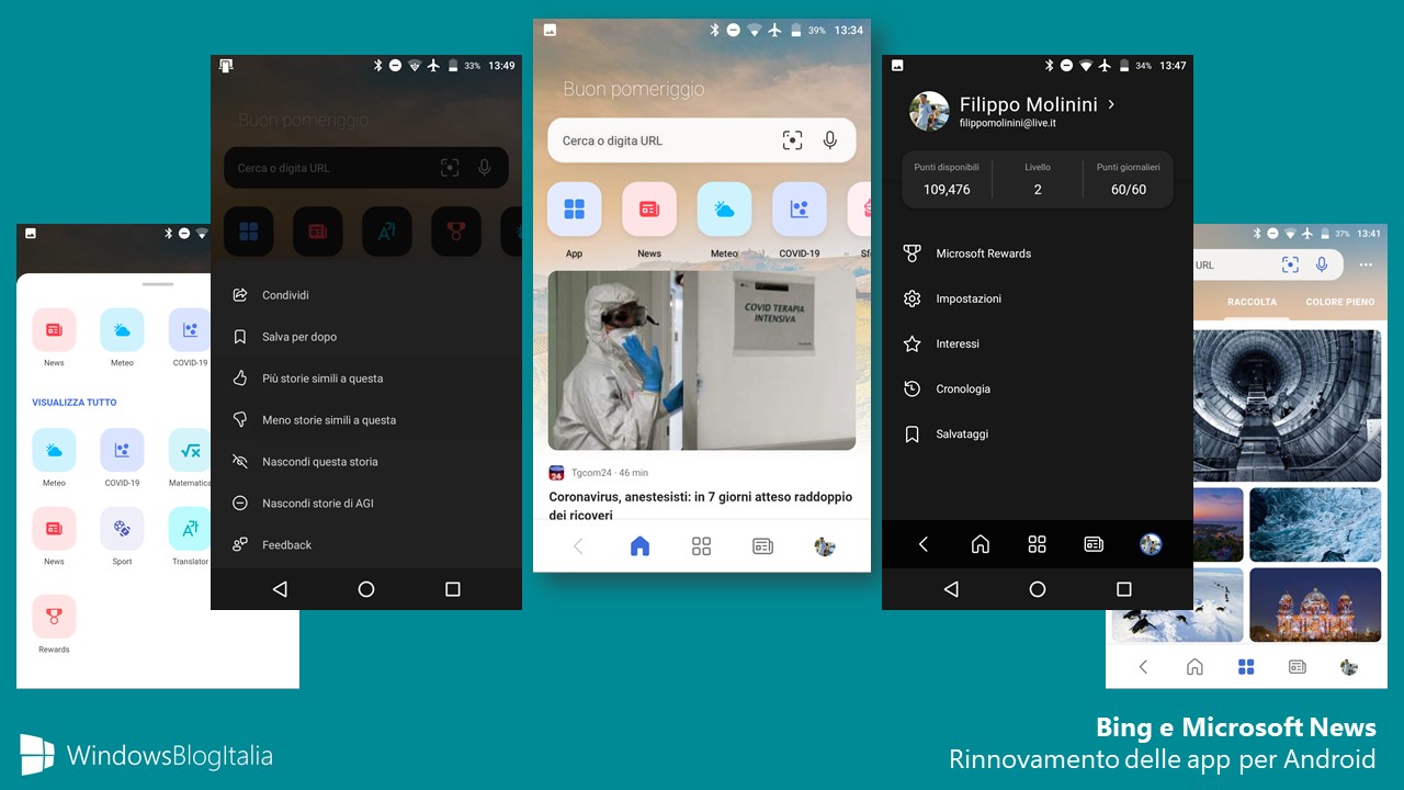 Bing e Microsoft News per Android - Nuove app