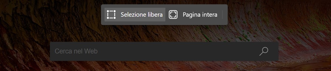 Microsoft Edge - Cattura di schermata web a pagina intera