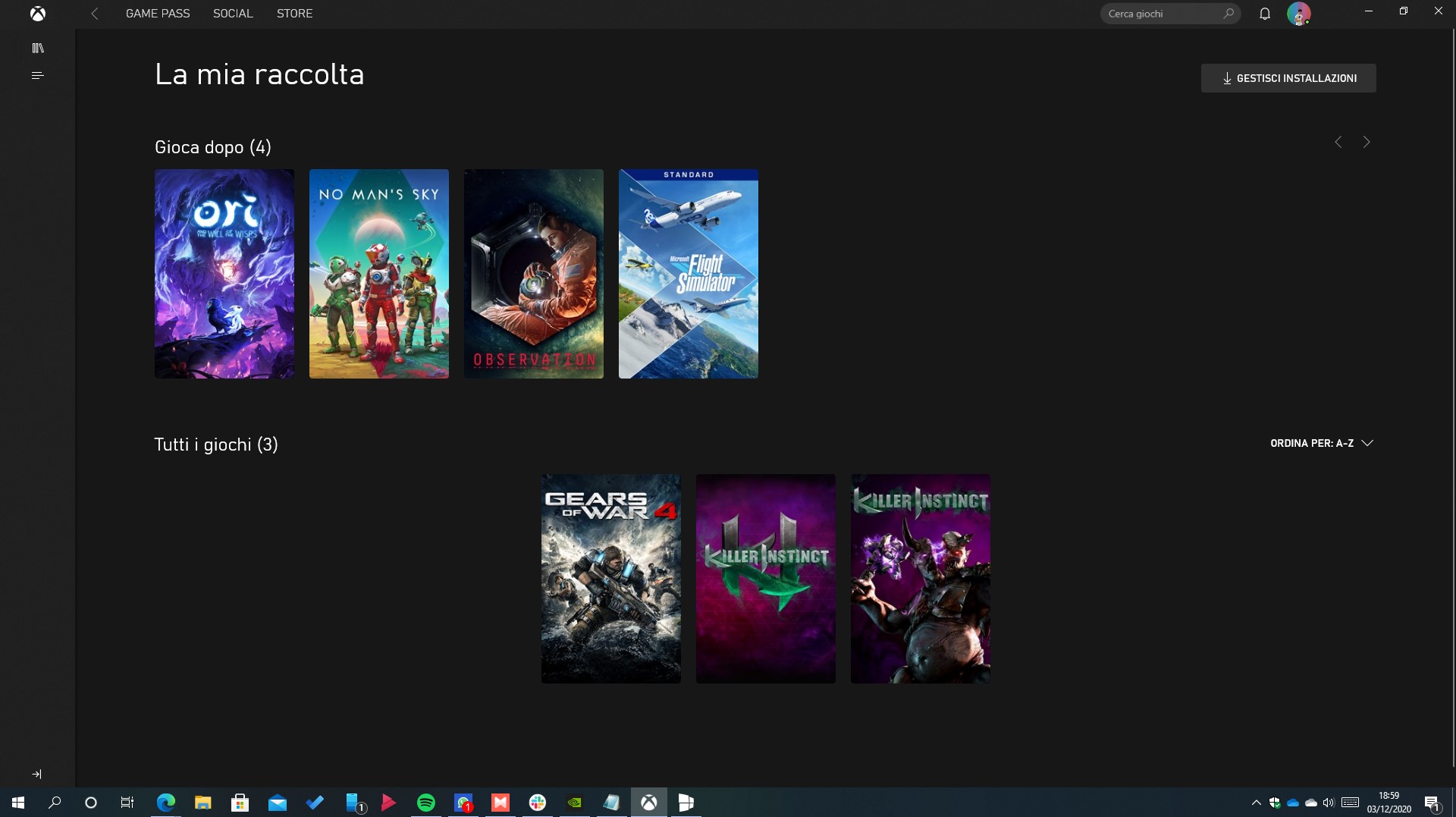App Xbox per Windows 10 - La mia raccolta