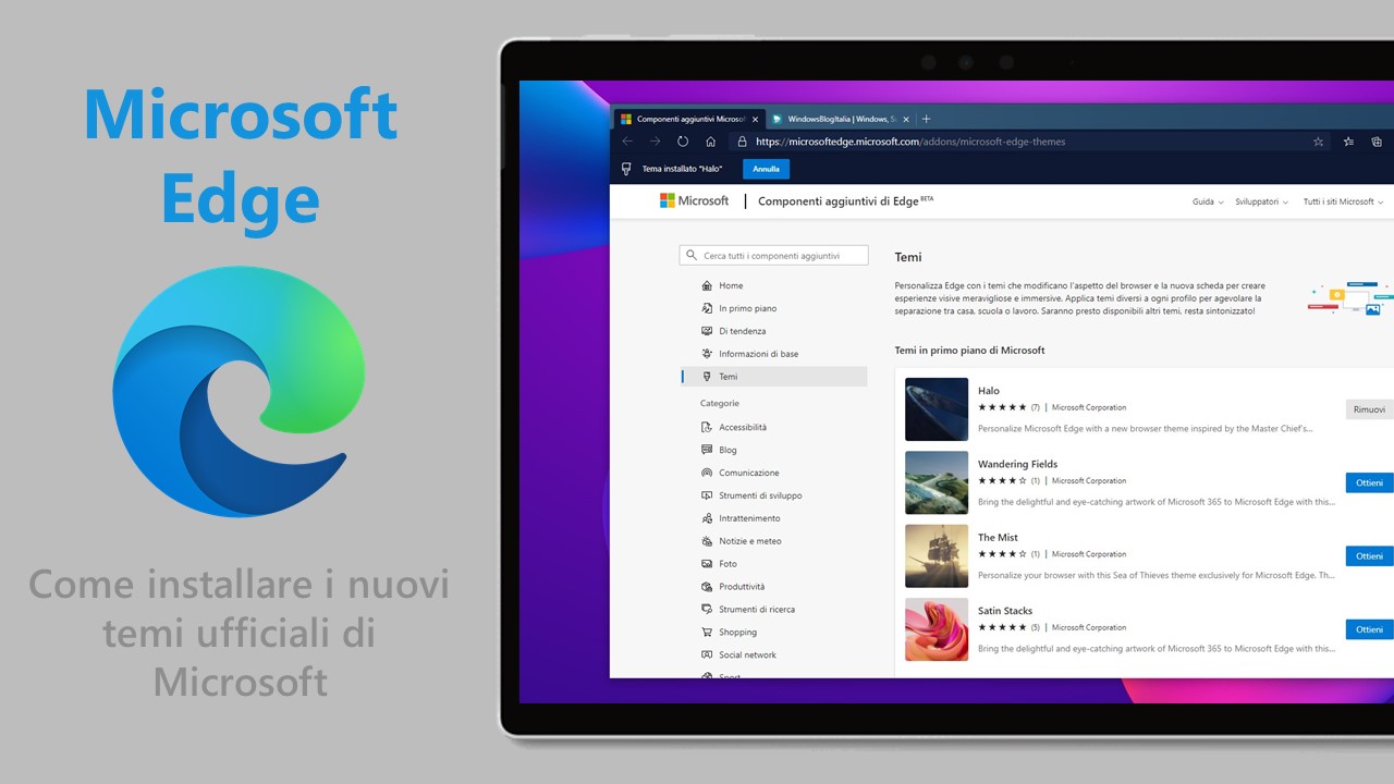 Microsoft Edge - Come installare i nuovi temi ufficiali di Microsoft