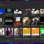Mustastic - Riproduttore musicale per Windows 10 - Schermata album - Tema scuro