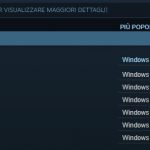 Percentuali dei sistemi operativi Windows - Inizio 2021 - Steam Survey