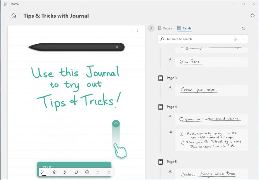Journal - Nuova app per Windows 10 - Interfaccia grafica