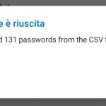 Microsoft Authenticator - Importazione completata di password da CSV