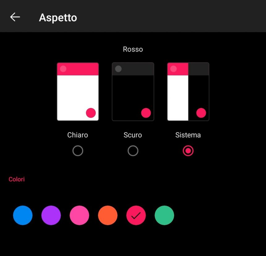 Microsoft Outlook per Android - Cambio del colore dell'interfaccia grafica