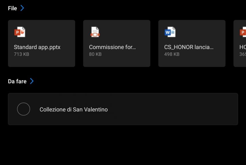 Microsoft Outlook per Android - Visualizzazione task di To Do