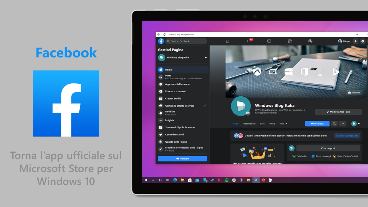 Facebook - Torna l’app ufficiale sul Microsoft Store per Windows 10